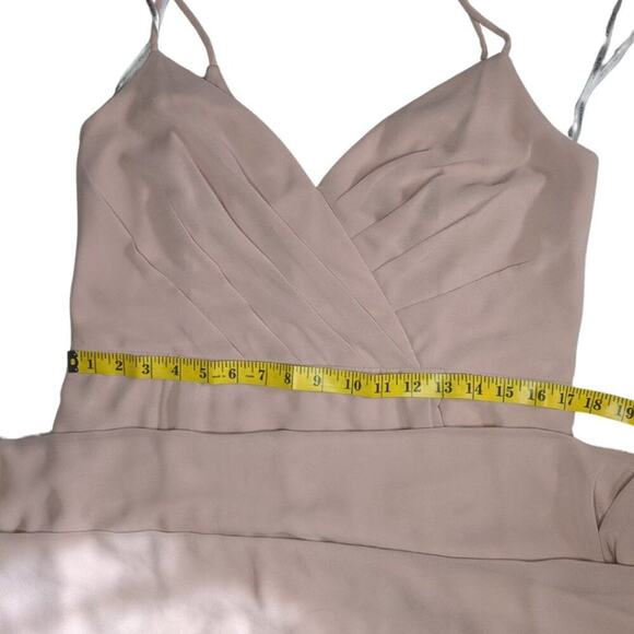 Bill Levkoff Bridesmaid Dress Blush Strappy Spaghetti Strap Pink Rose Gown 1X - Picture 2 of 11